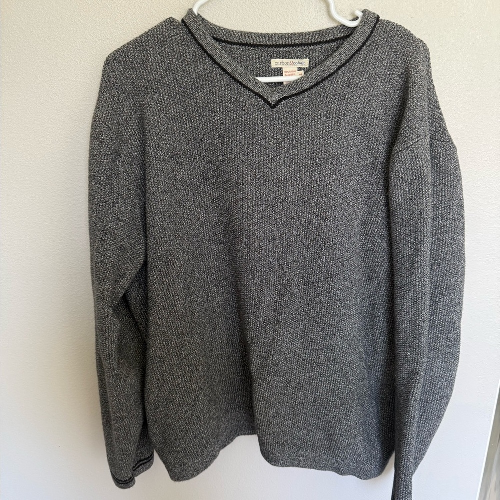 Classic V-Neck Gray Sweater for Men